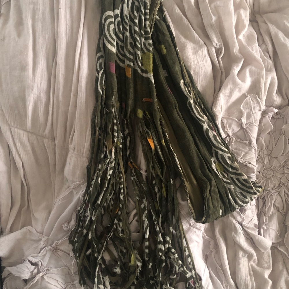Free people long  fringe wrap scarf